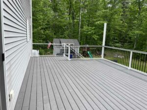 Stunning white wooden deck in Derry NH