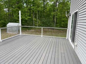 Stunning white wooden deck in Derry NH